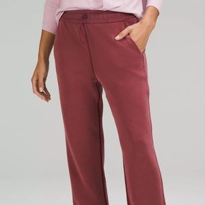 Brushed Softstreme Split-Hem High-Rise Pant (Red Merlot)